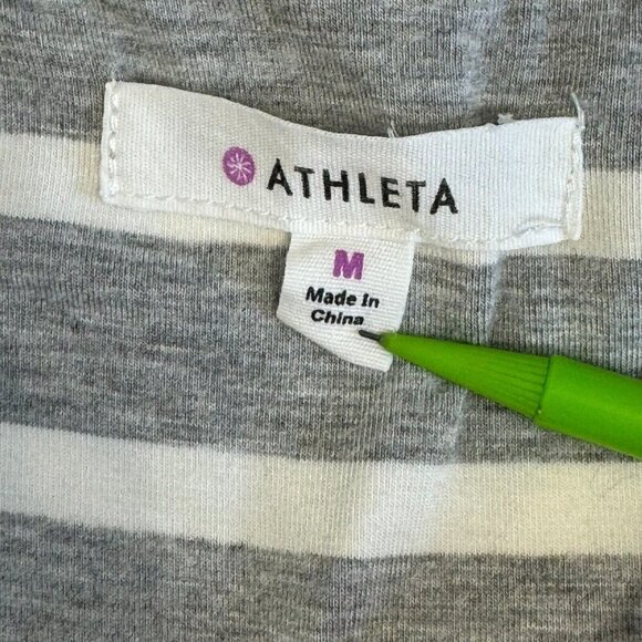 Athleta Dreamin Women's Maxi Dress Sleeveless Pullover Gray White Striped Medium - Picture 7 of 12